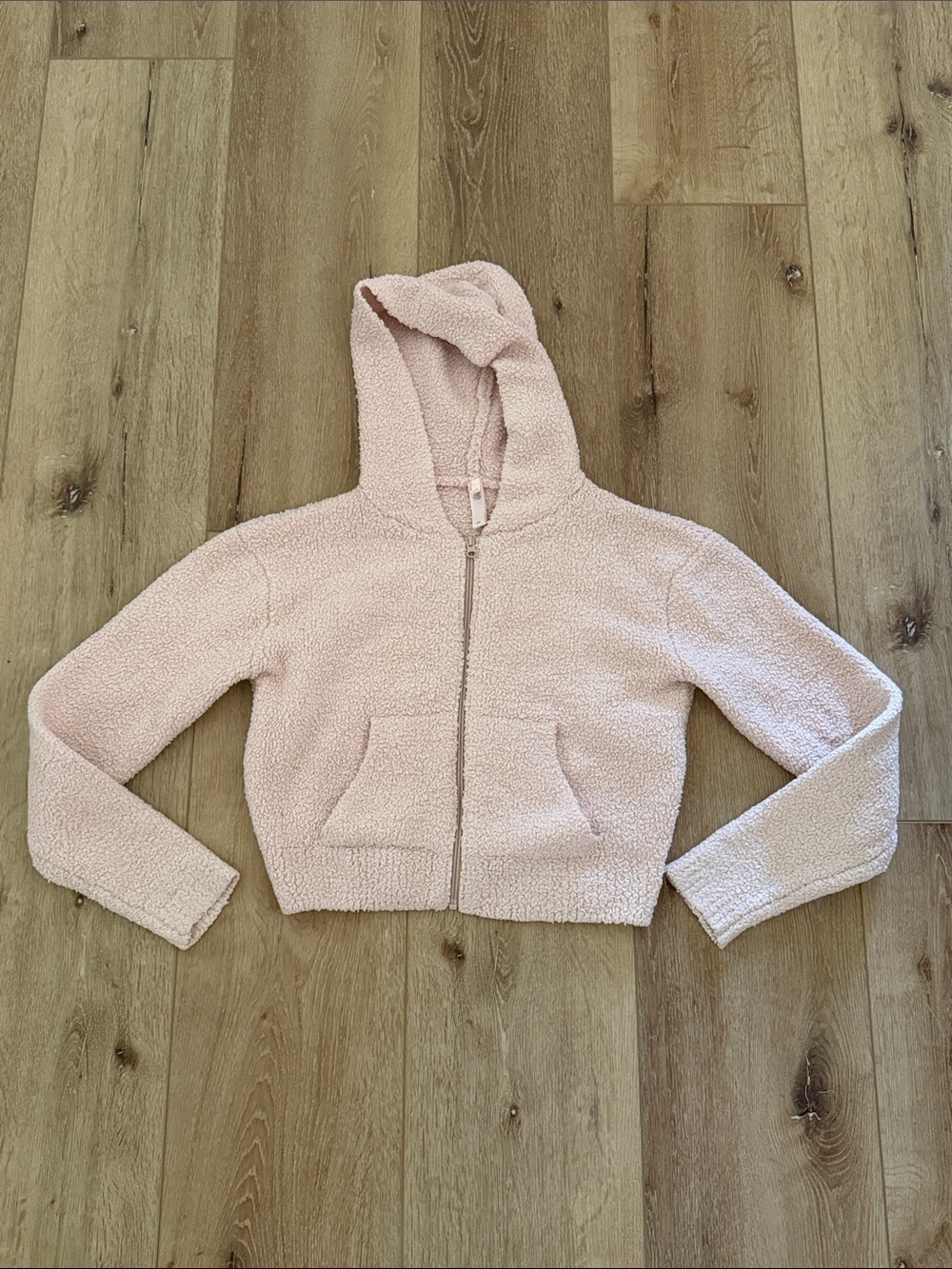 SKIMS | Soft Pink Cozy Knit Zip Up Hoodie in Soft Pink | size S/M